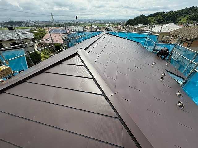 完成した屋根全体